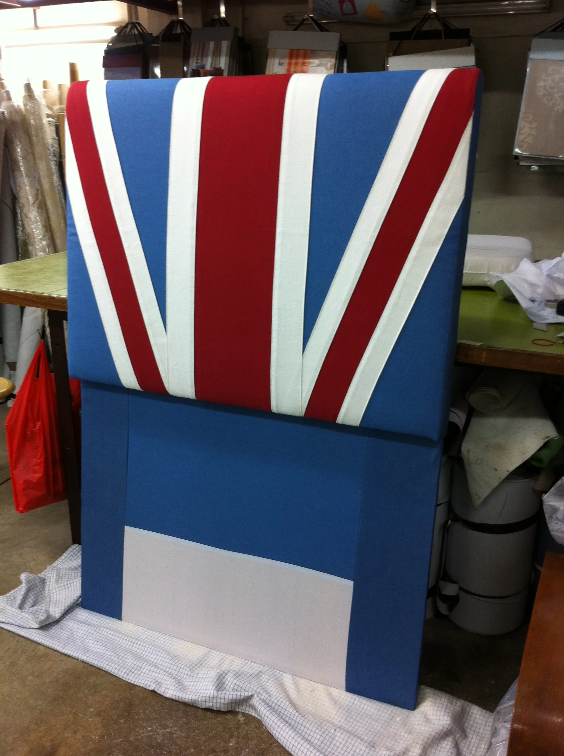 A re-covered cushion