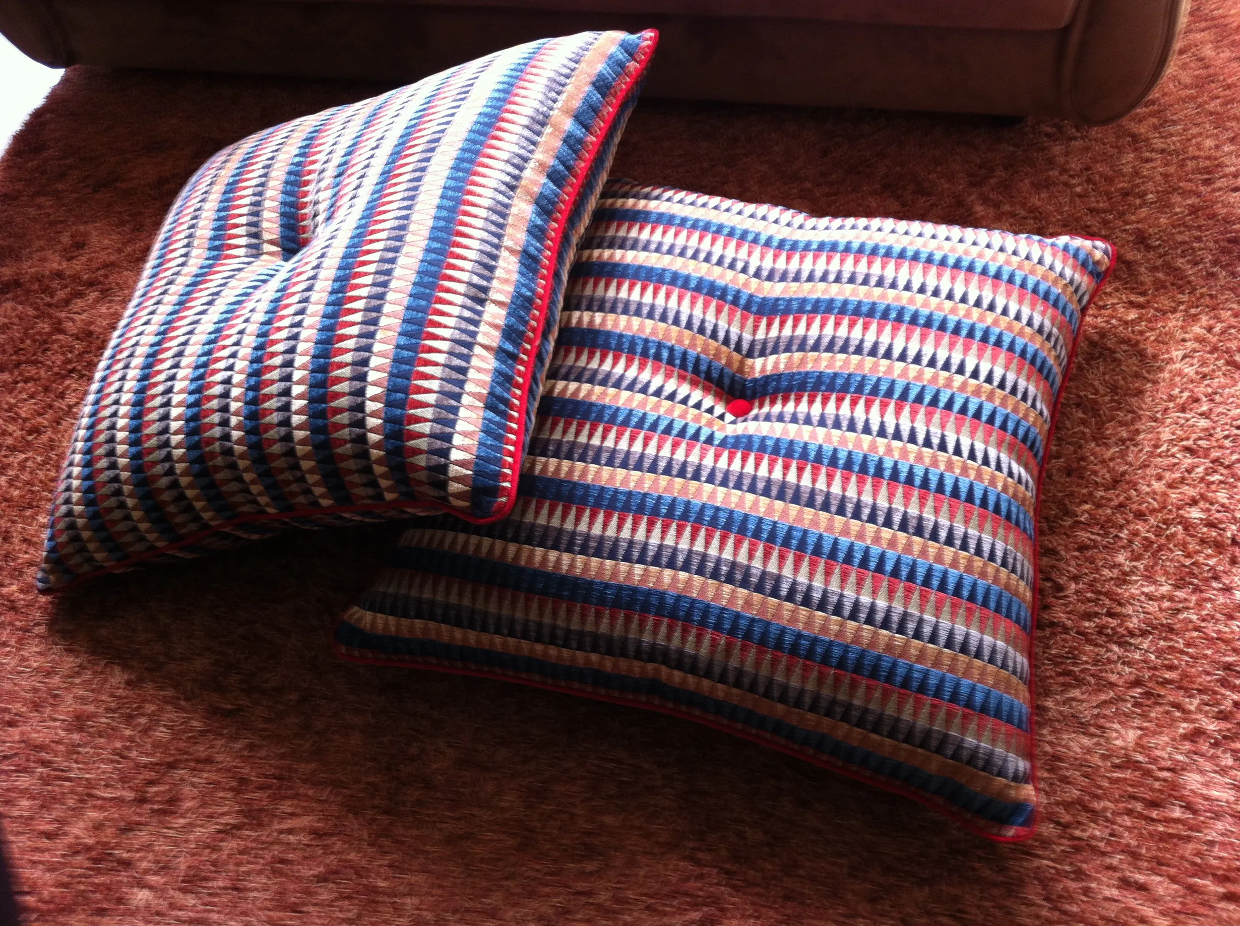 A finished cushion ready for collection